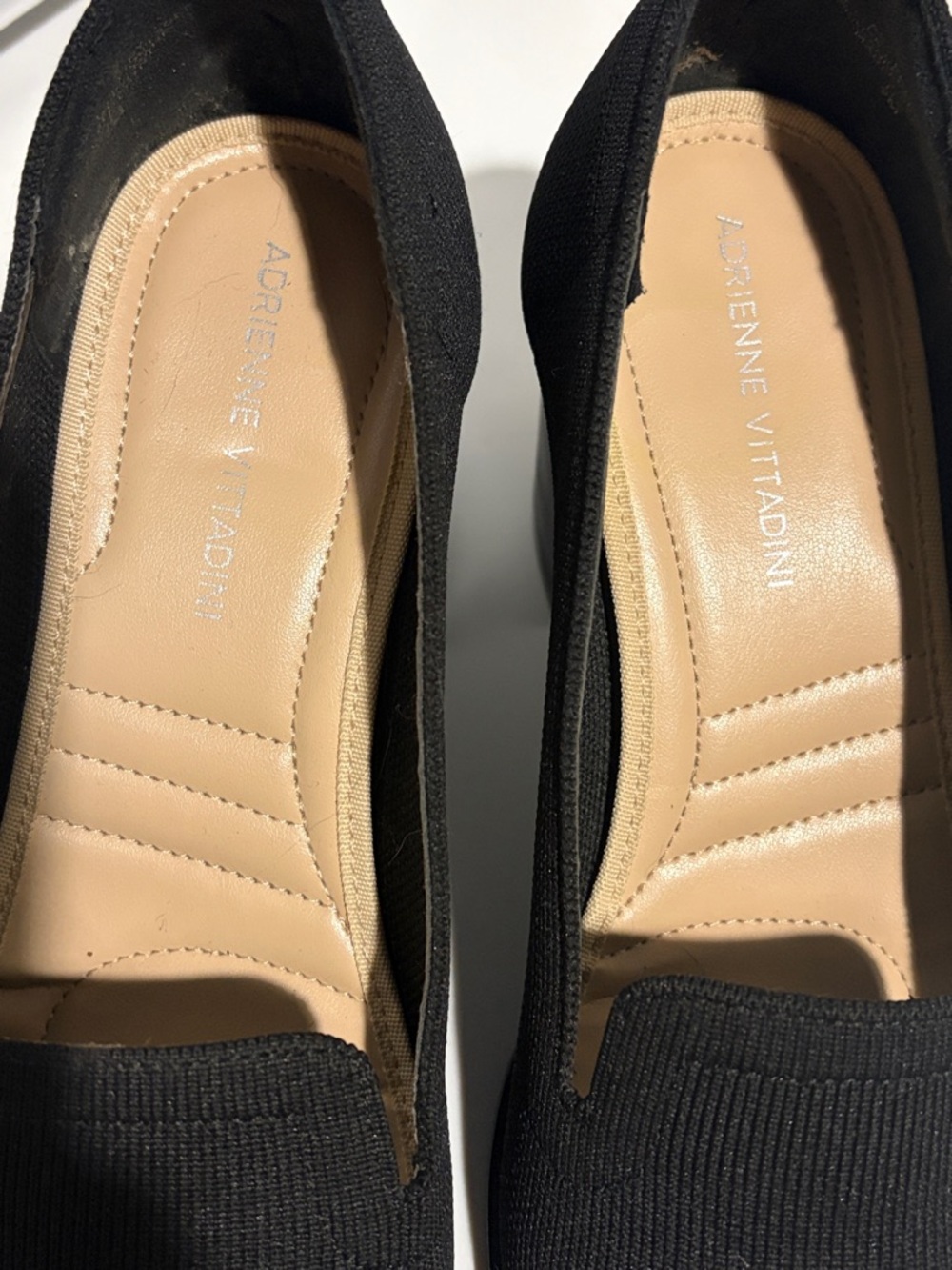 Adrienne Vittadini Black Knit Block Heel Pumps - Picture 3 of 6